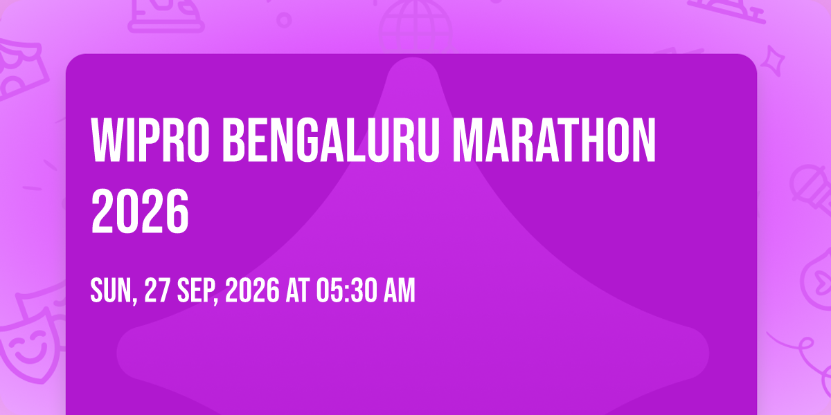 Wipro Bengaluru Marathon 2026